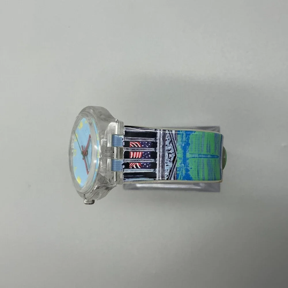 National Archives Capital Landmarks Mens Watch 35mm Blue Dial Multicolor Strap
